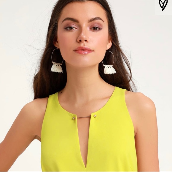 NEAR OR BAR CHARTREUSE SHIFT DRESS  (2 available) - Picture 4 of 5